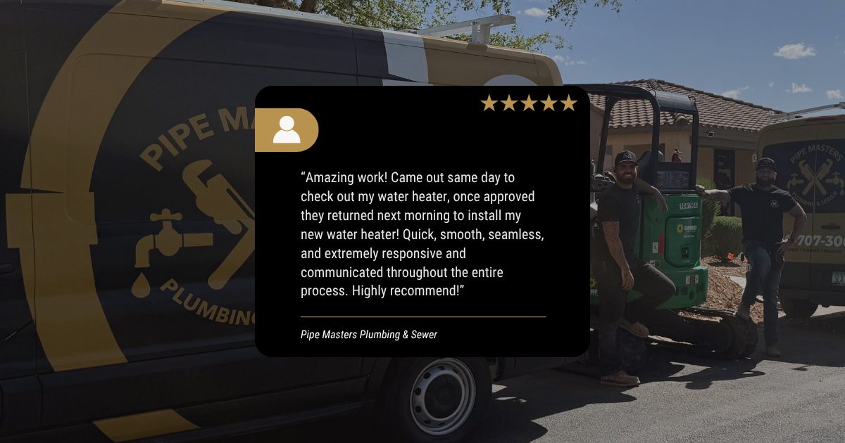 Pipe Masters Water Heater Testimonial